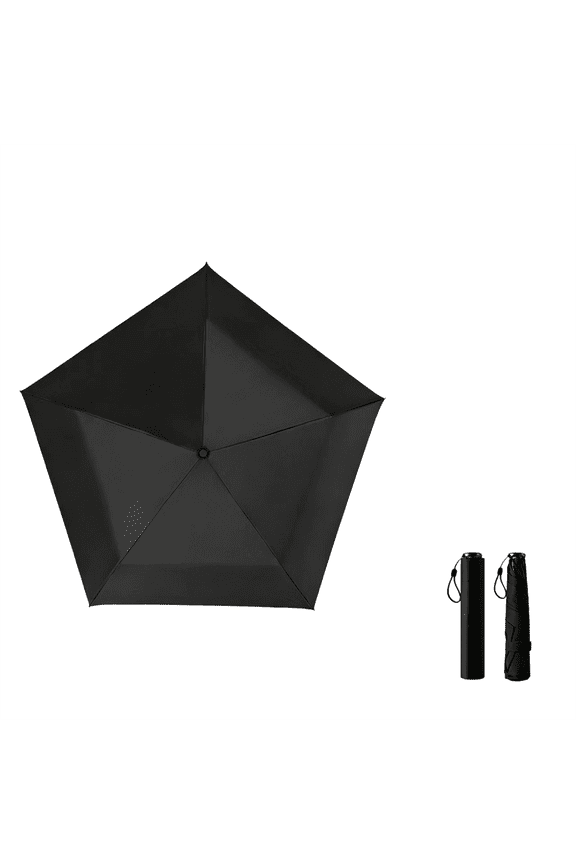 Folding Sun Umbrella UV Protection Parasol, 35.8in Ultra Light 5 Rib Umbrella, Windproof Rain Gear for Beach Commuting Outdoor Gift Black