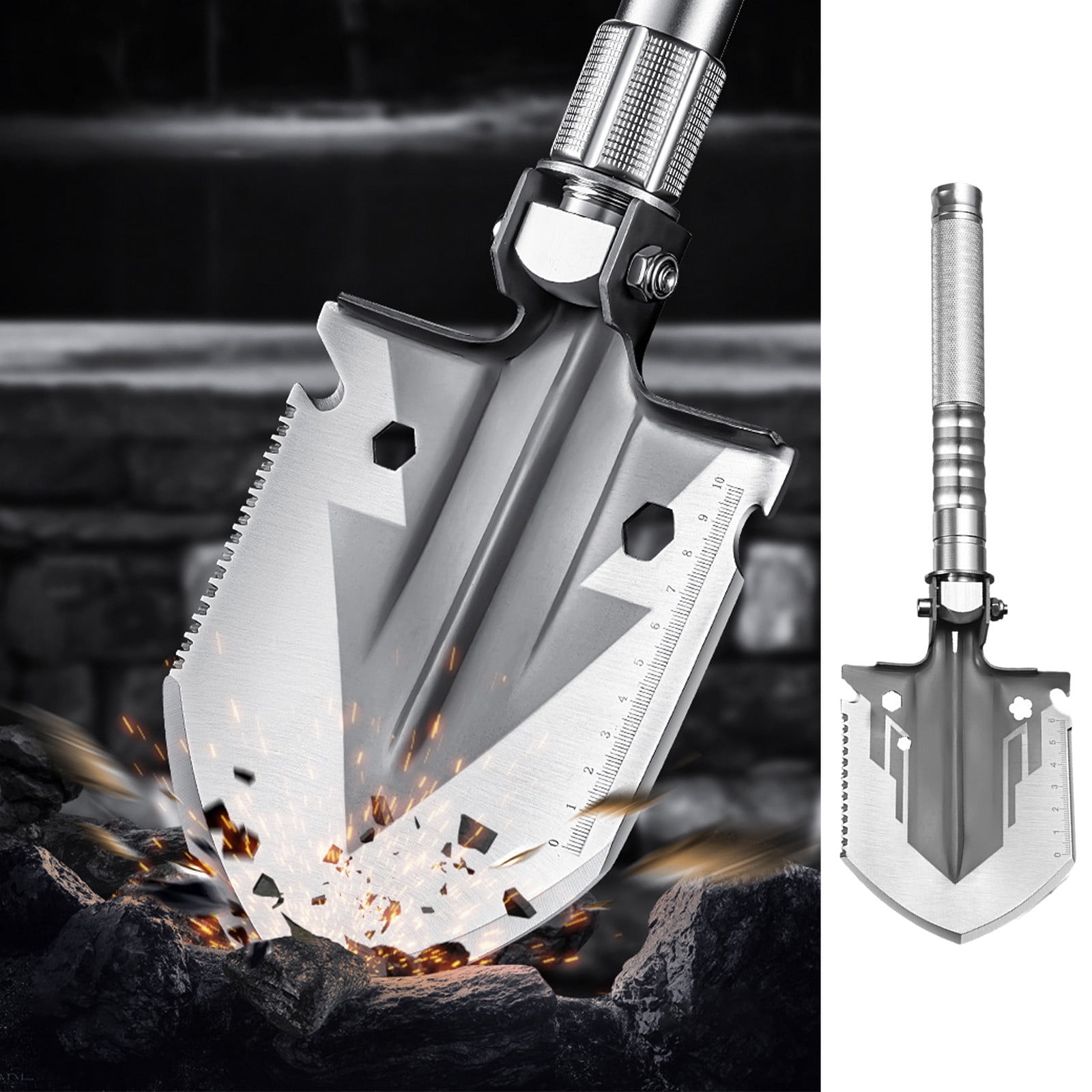 Camping Shovel Survival Folding Shovel 35in Multi-Tool