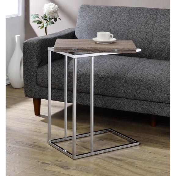 Folding & Swivel Extension Top, Oak Finish / Ideal for Living or Working Spaces