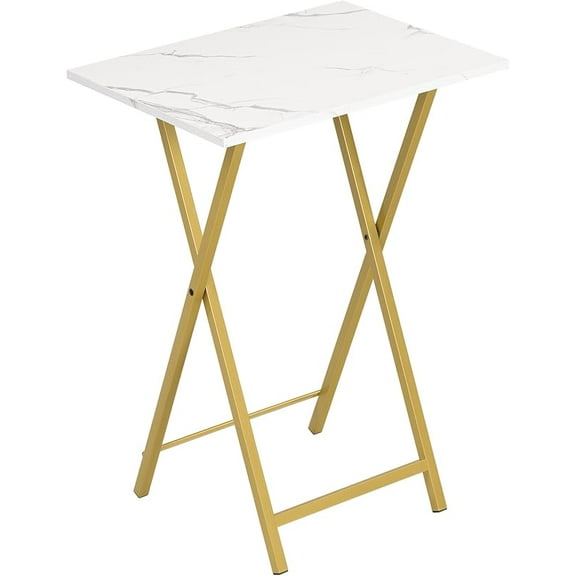Folding TV Table, TV Tray, Stable Snack Table for Small Space, Portable Sofaside Desk, Easy Assembly and Storage, Ideal for Snacks and Meals in Living Room