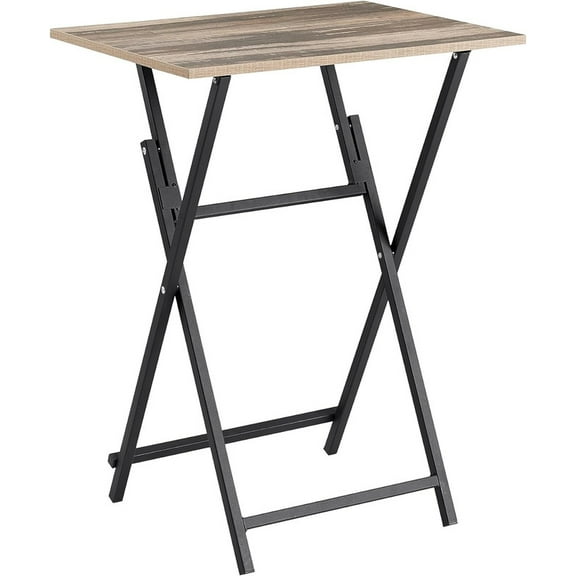 Folding TV Tray Table 1 PC, Portable Sofa Side Table, Industrial Snack Table End Table