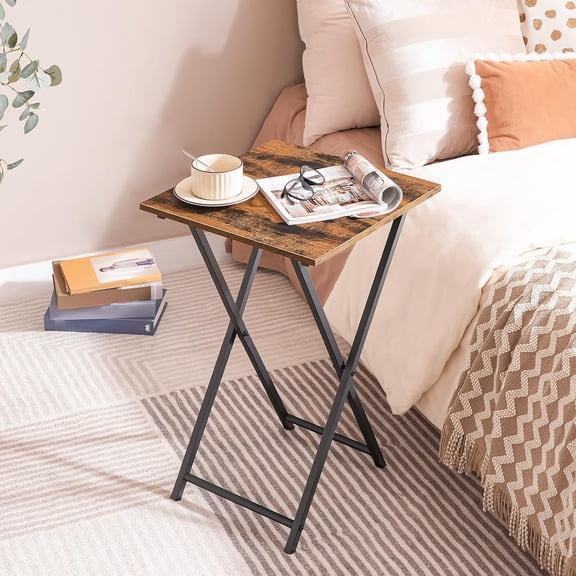 Folding TV Tray Table, Stable Snack Table for Small Space, Portable Sofa Side Table, Space-Saving, Easy to Install and Fold
