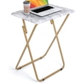 thumbnail image 1 of Folding TV Tray Table, Stable Tray Table with No Assembly Required, TV Dinner Tray for Eating, Foldable Snack Tables for Bed Sofa Marbling, 1 of 7