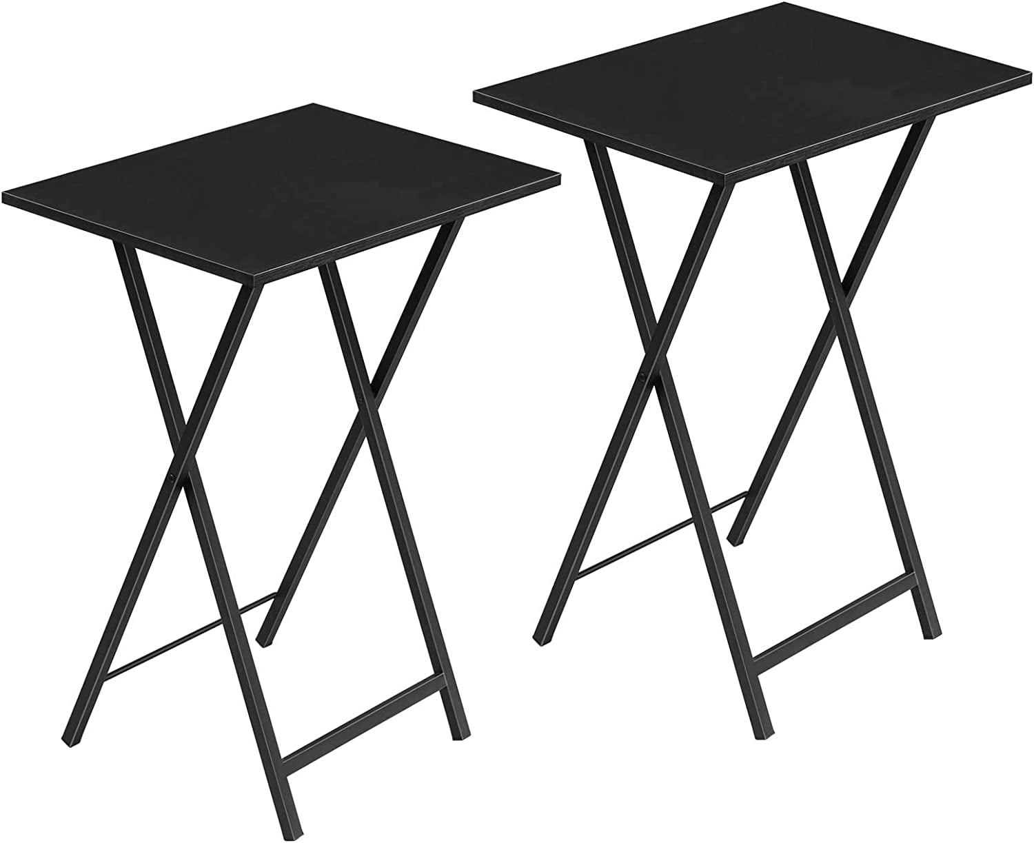 Folding TV Tray Tables, Set of 2 Side Tables for Small Space ...