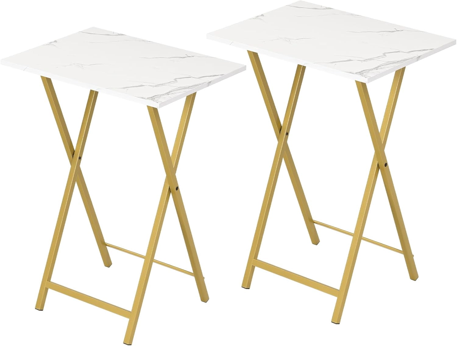 Folding TV Tray Tables, Set of 2 Stable Snack Table for Small Space ...