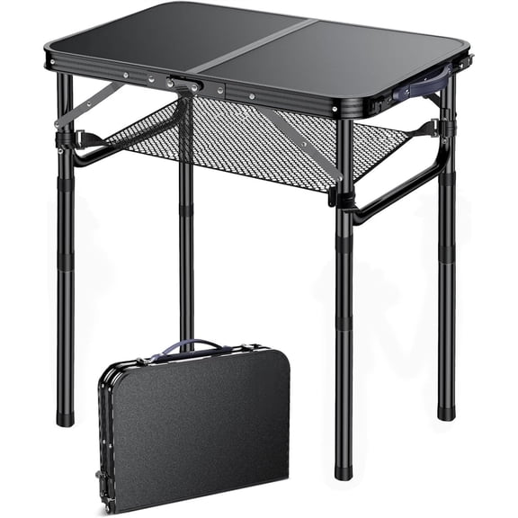 Folding TV Trays Foldable Dinner Tray Table Adjustable Height Food Snack Eating Couch Side Table Sturdy Aluminum Portable Sofa Tray End Table for Outdoor Indoor Camp Pinic Bed Couch Living Room(Black