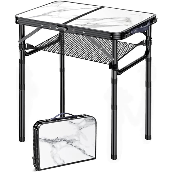 Folding TV Trays Foldable Dinner Tray Table Adjustable Height Snack Eating Couch Side Table Study Portable Sofa Tray End Table for Outdoor Indoor Camp Pinic Bed Couch Living Room(Marble)