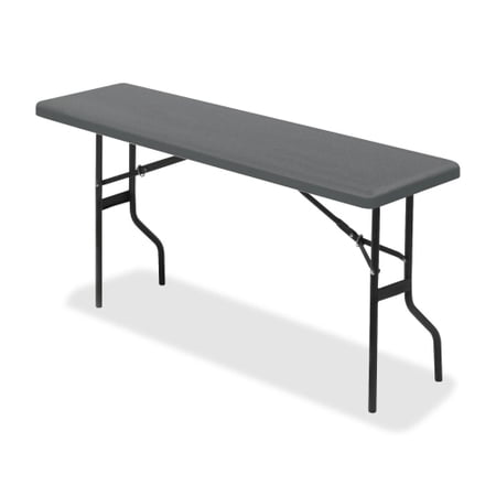 Iceberg IndestrucTable TOO 1200 Series Foldlng Table Rectangle Top - 60" Table Top Length x 18" Table Top Width - 29" Height - Charcoal, Powder Coated