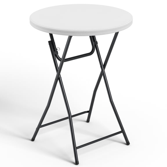 Folding Table, 32 Inch Folding Round Cocktail Bar, High Top Round No Assembly, Portable Bistro & Commercial Furniture for Wedding, Banquet, Party, Indoor Outdoor Use