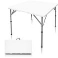 Folding Table,34 inch Adjustable Height Indoor Outdoor Heavy Duty