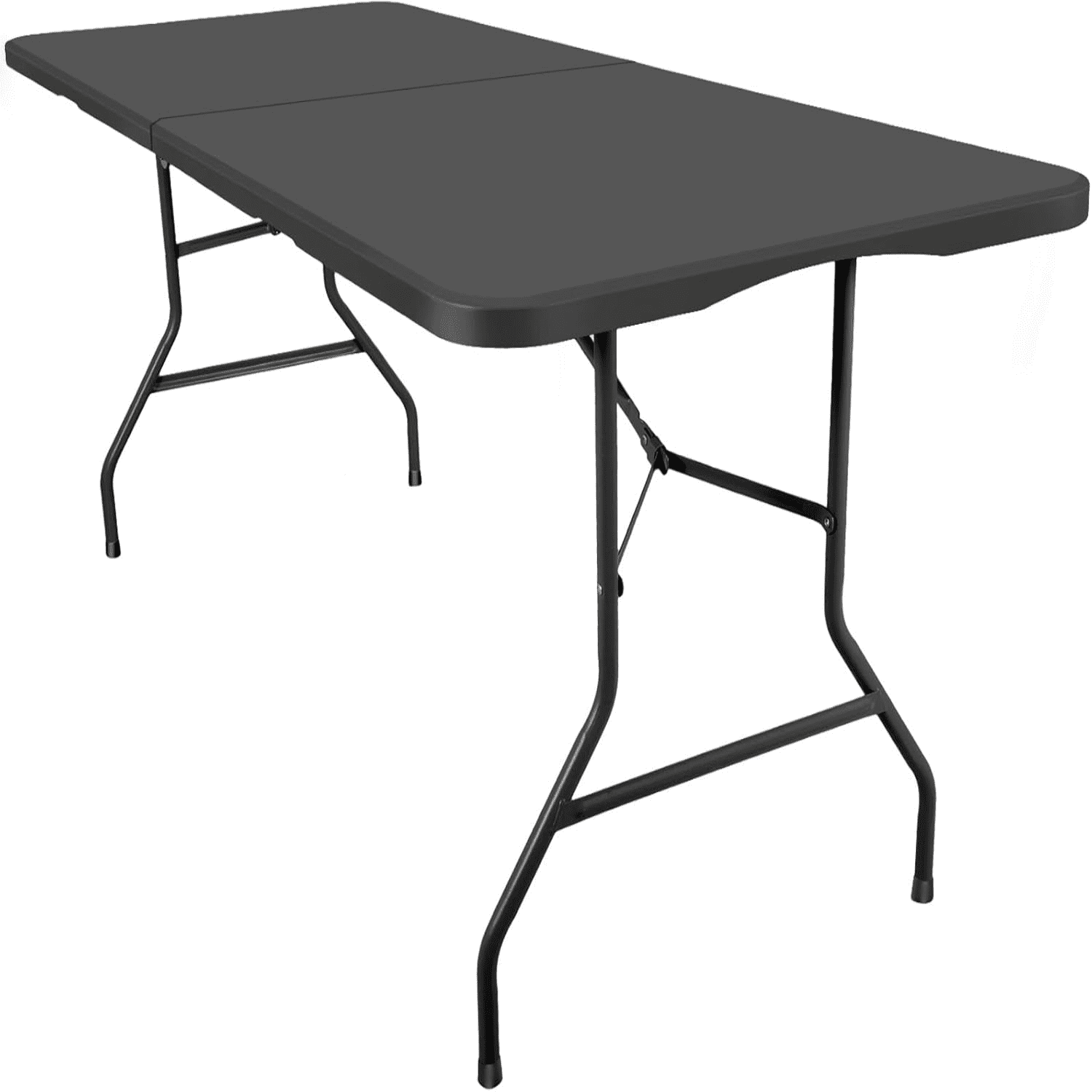 Folding Table 6ft Black Party Table Portable Heavy Duty Plastic Foldin
