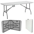 thumbnail image 1 of Folding Table 6ft – Heavy-Duty Portable Table for Indoor and Outdoor Use, Foldable 6 Foot Banquet Table for Camping, Dining, Party, or Picnic, 1 of 6