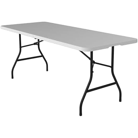 Folding Table 72" Plastic Table with Handle, Foldable & Portable, Fold-in-Half Utility Tables for Outdoor, Dining, Wedding, Events, Indoor, Picnic, Camping, Party$$Garden & Patio