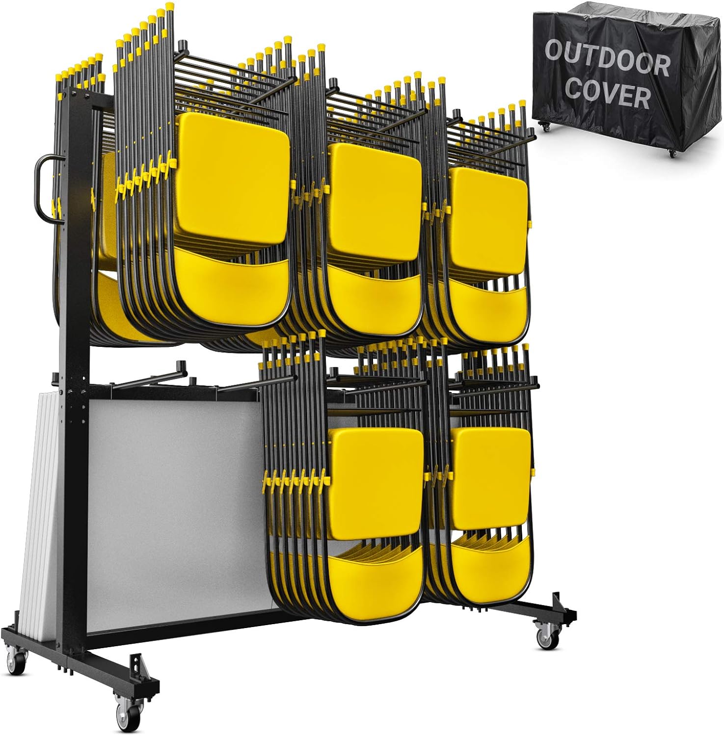 Folding Table And Chairs Cart Innovative Mobile Chair Dolly, 84 Folding Chairs Capacity, Heavy