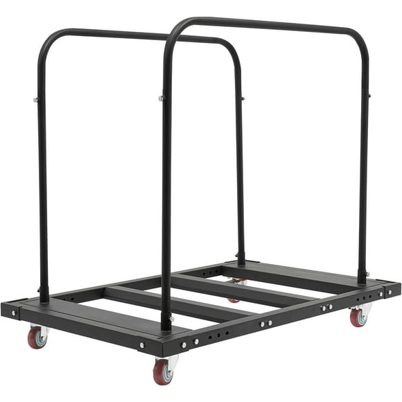 Folding Table Cart, Black Table Rack for 60" Round Tables, Heavy Duty Table Trolley, Heavy Duty Panel Dolly for 10 Table Capacity