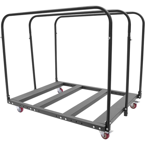 Folding Table Cart, Heavy Duty Table Trolley with Swivel Wheels, Folding Table Trolleys Adjustable Spacing, Table Cart for Garage, Warehouse, Party Hotel, 10 Table Capacity (45 * 33.5 * 39in)