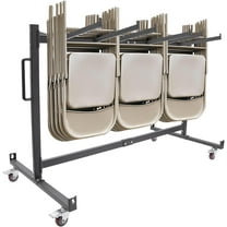 Folding Table Cart with Universal Wheels, Q235 Steel Table Trolley Folding Chair and Table Storage Rack for 42 Folding Tables (33.6 x 71.1 x 44.69in)