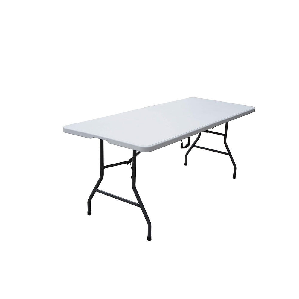 Folding Table, Dining Table with Plastic Table Top and Carry Handle