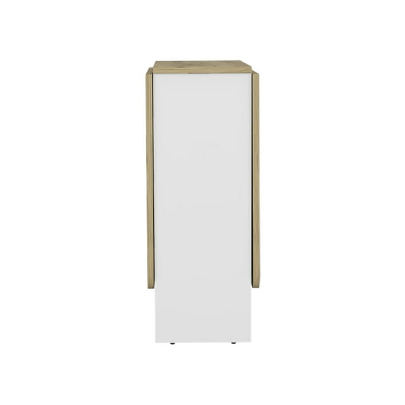 Folding Table For Dining And Work In White / , Build, 58.7"w X 23.6"d 30.9"h, Folds Into A Small 12.3"w 30.9"h Space Design, Easily To Convenience