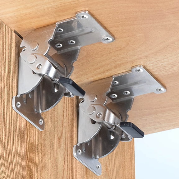 Folding Table Hardware, Self-Locking Hinge for Table Leg, Heavy-Duty Folding Bracket with Screws, 4pc 90-Degree Lock Extension Support for Furniture Leg and Cabinet Workbench