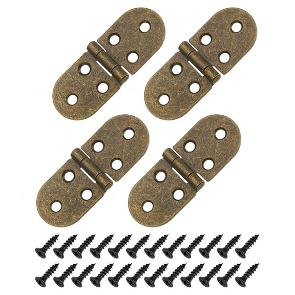 Folding Table Hinge, 4pcs Iron 270 Degree Table Hinges with screws, Bronze