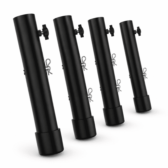 Folding Table Leg Extenders, 3-Level Adjustable Metal Risers (2in/4in/6in), 4-Pack