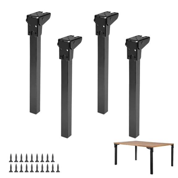 Folding Table Legs 4 Pcs 12'' Self-Locking Foldable Furniture Legs with Screw...