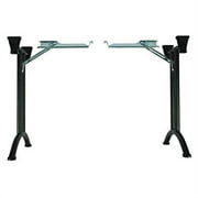 Folding Table Legs, with Curved Foot by Hafele, Steel, W 23 1/4 x H 27 1/8" (Black)