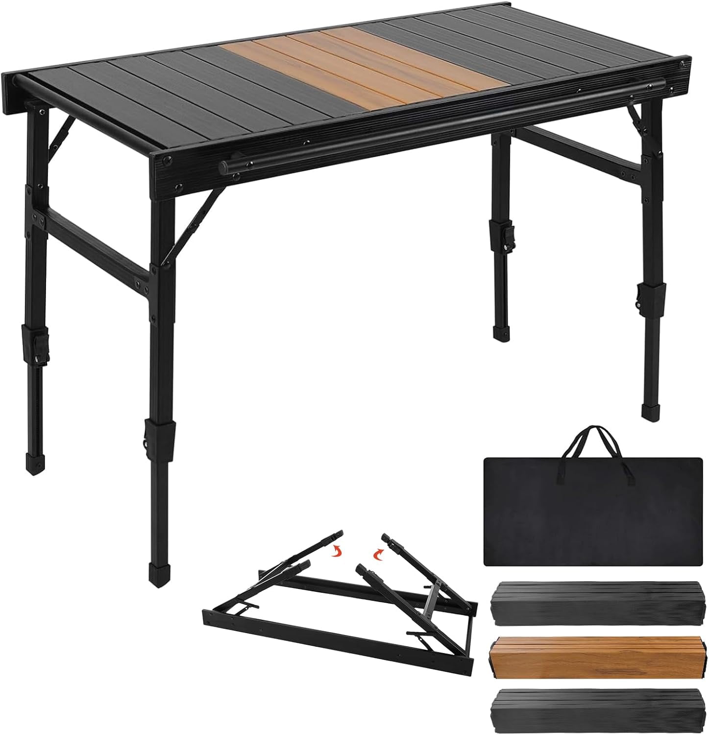 Picnic Table JOUYEK Folding Outdoor Camping Table With Adjustable