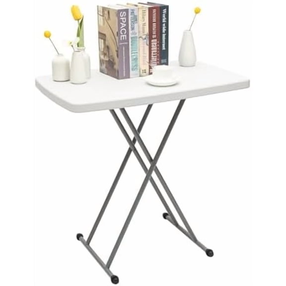 Folding Table, Portable Square Folding Card Table with Collapsible Legs, Heavy Duty Utility Table, Adjustable Height, Perfect for Party, Wedding, Events, Picnic, Camping, 30.31x19.69x13.78-29.63in