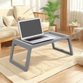 thumbnail image 1 of Folding Table Small Desk Adjustable Height TV Tray for Laptop, Couch, Camping - Heavy Duty Plastic Folding Table On Bed Foldable Computer Table Storage Desk, 1 of 6