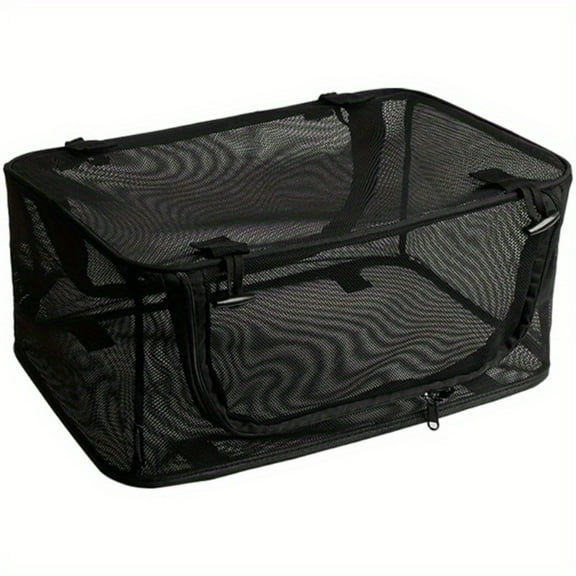 Folding Table Storage Box Multi-Purpose Foldable Mesh Basket Organizer Portable Under Desk Folding Net Box Outdoor Picnic Tools