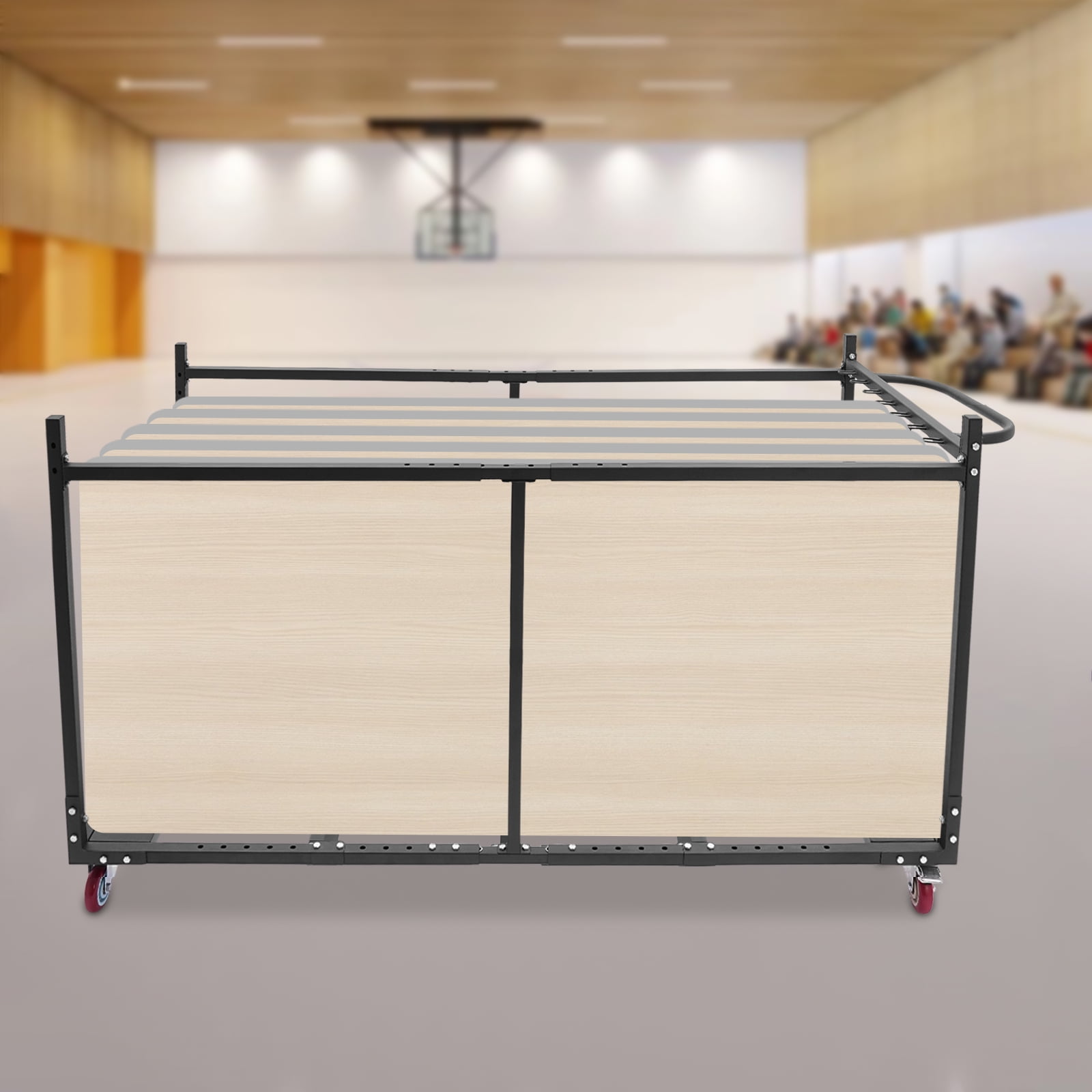 Folding Table Transport Cart with Wheels Heavy Duty Adjustable Utility Dolly for Moving up to 10 Banquet Tables
