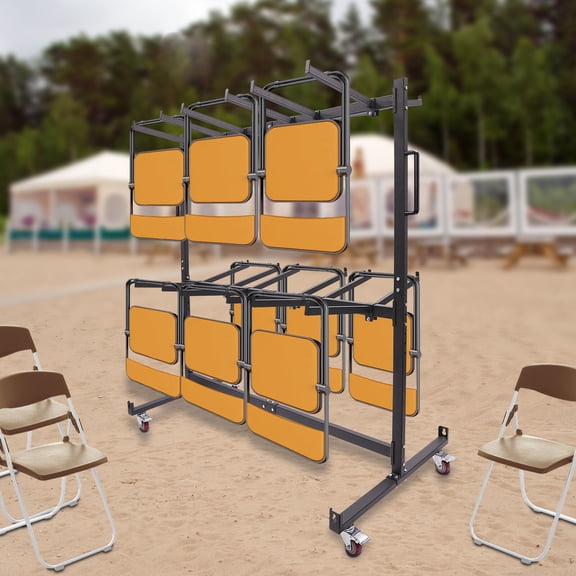 Folding Table and Chair Cart with 4 Casters for School Classrooms, Multi-functional Lecture Halls, and More