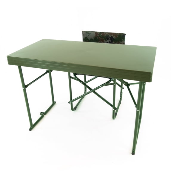 Folding Table and Chairs, Plastic Folding Table with Oxford Cloth Folding Chair 1.75" Combo Kit 2 Chairs, Portable Durable Plastic - Green