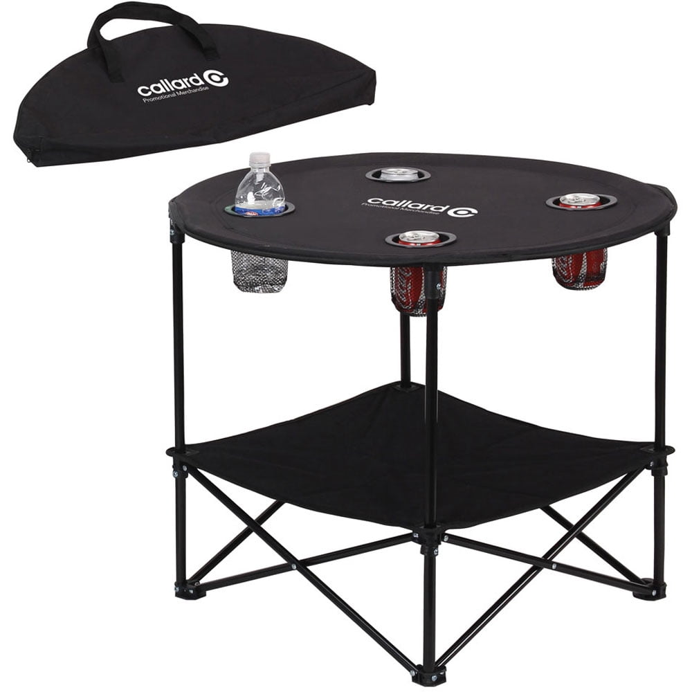 Preferred Nation 28'' Black Polyester Folding Camping Table