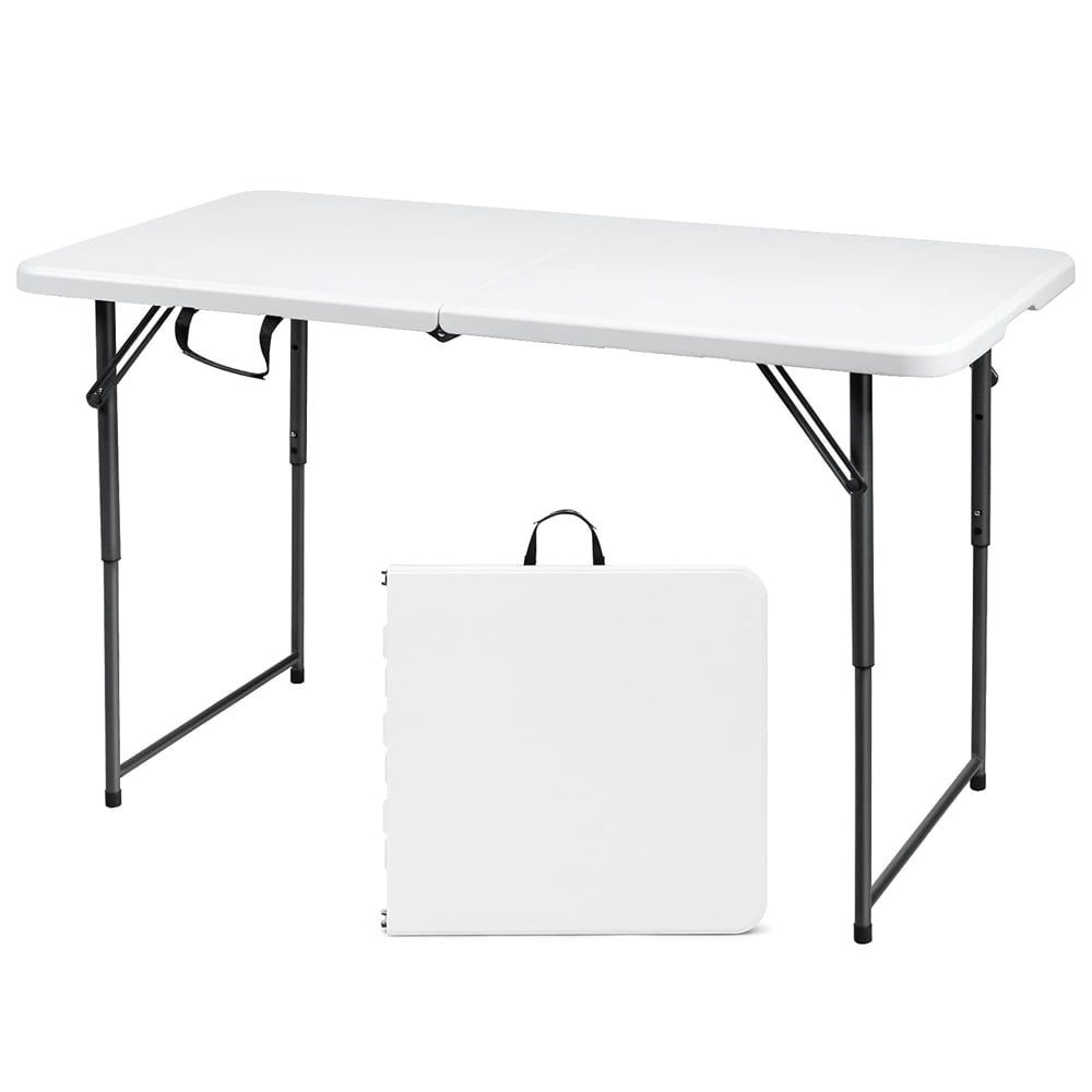 Folding Tables, 48 x 24 Inch Height Adjustable Foldable Plastic Folding