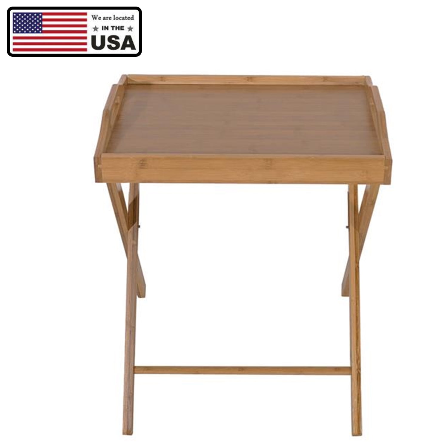 Folding Tables Bamboo Lipped Snack Table Folding TV Tray Tables Flood Standing Folding Dining Table Wood Color for Dinner Party Picnic Camping Walmart