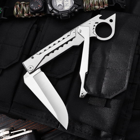Folding Tactical Pocket Knife, Stainless Steel Blade MultiFunction EDC Knife for Camping Hiking Outdoor Survival