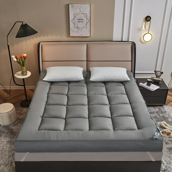 Folding Thicken Futon Mattress Single Double Soft Japanese Floor Mattress Anti-slip Cosy Tatami Mat -grey-35*79inch