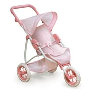 Folding Three Wheel Doll Jogging Stroller - Pink/Gingham