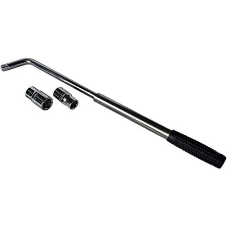 Folding Tire Iron Lug Wrench Tire Removal Socket Wrench (2 Size Sockets Included)