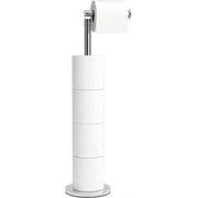 Folding Toilet Paper Holder Stand, Freestanding Toilet Roll Holder, Stainless Steel Paper Storage Holds 5 Paper Rolls, Modern Rust Proof Pedestal Toilet Paper Stand, Large Capacity