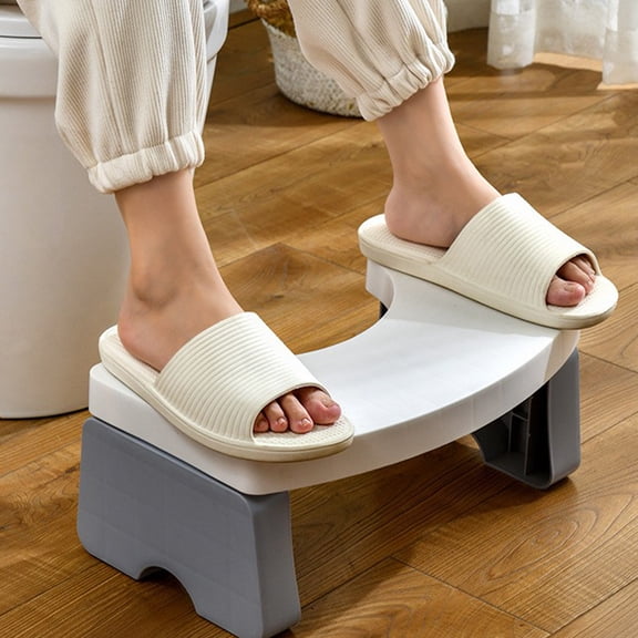Folding Toilet Stool, Squatting Poop Stool, Bathroom Potty Step Stool, Toilet Assistance Steps for Adults, Detachable Stackable Footrest, Fits All Toilets, Home Bathroom Use, 1 Pack