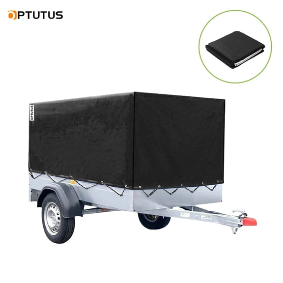 OPTUTUS Folding Trailer Car Cover Camper Cover Oxford Cloth Windproof Sun Resistant Waterproof For Caravan Van Outdoor 85 x 48 inch