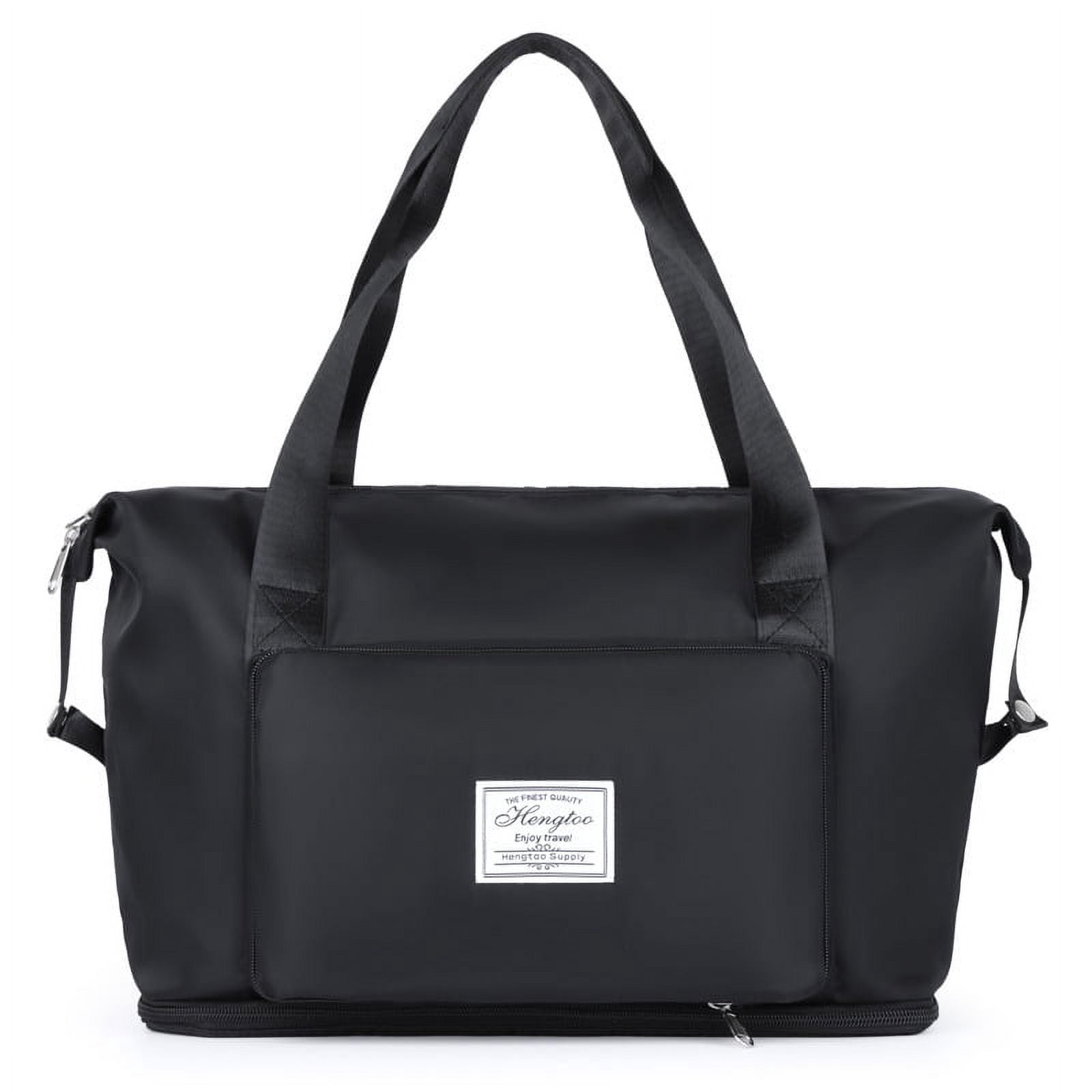 Folding Travel Bag with wet/dry separation-Yoga & fitness duffel bag, fits over rolling luggage, single shoulder sports bag