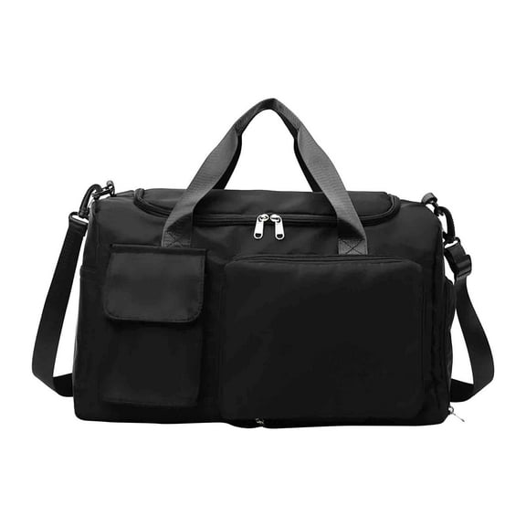 Folding Travel Bag1PC,Large Capacity Crossbody Carry-OnMulti-Compartment Organizer Wet Dry Separation Expandable Packing Solution For Short Trips(Black)