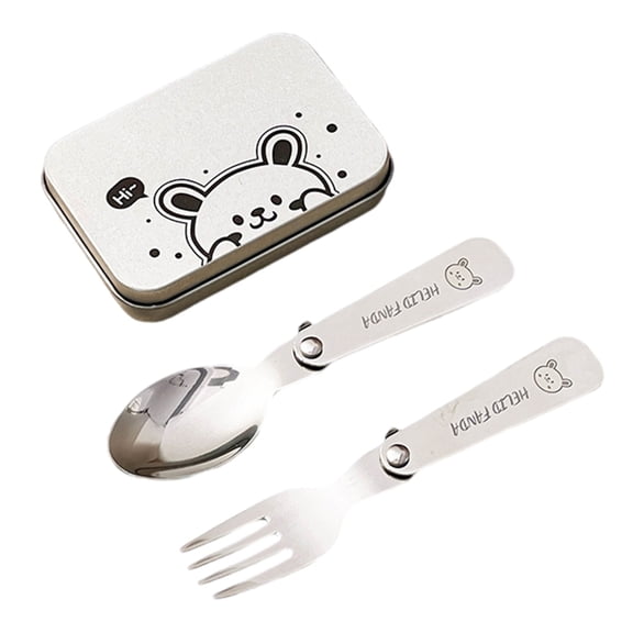 Folding Travel Camping Cutlery Set Portable Utensil Light Weight Metal Fork Spoon Outdoor Flatware Dishwasher Safe