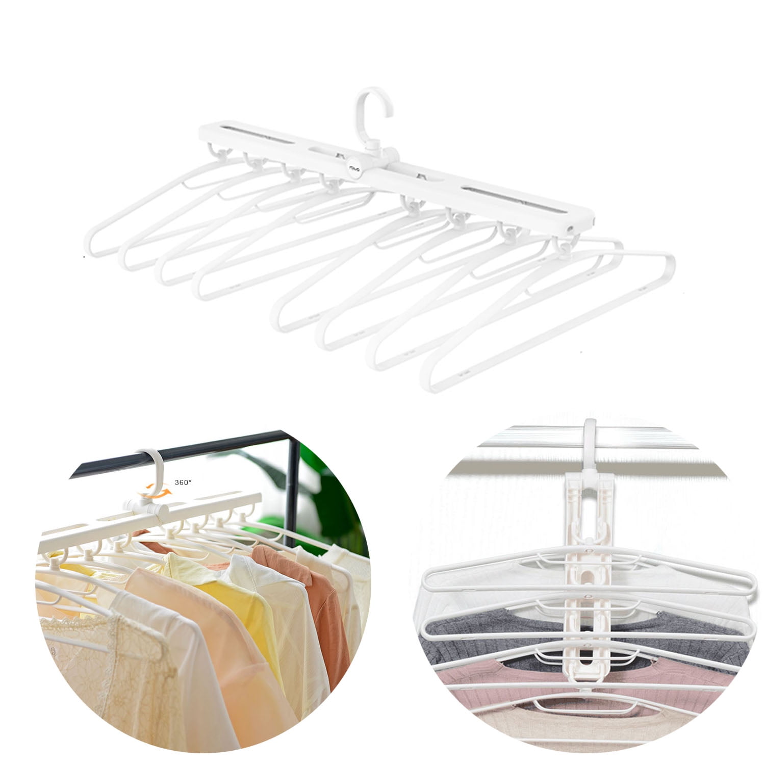 8 in 1 Folding clothes Hangers 360 Degree Rotating Multifunction