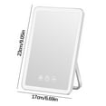 thumbnail image 1 of Folding Travel Mirror Lighted Makeup Mirror with LED 3 Colors Light Modes, USB Rechargable, Portable, Ultra Thin, CompactVanity Mirror with Touch Screen Dimming for Cosmetic, 1 of 4